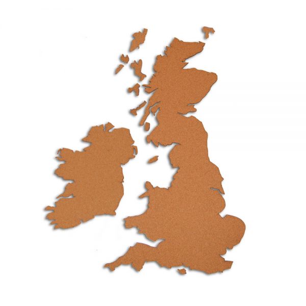 Landkarte Großbritannien und Irland - Wandkarte aus Kork